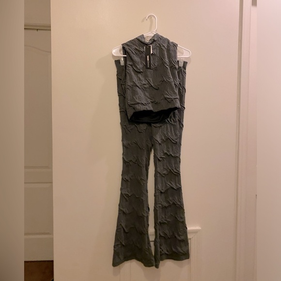 Willow Textured Pant Set - Charcoal, Sz. M - Picture 3 of 4